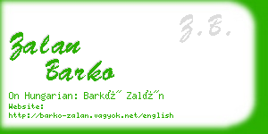 zalan barko business card